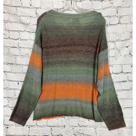 NWT‎ Women's M Hayden Los Angeles Brown Orange Green Ombre Sweater Cardigan - Picture 7 of 7